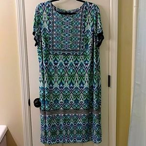 Dress Size 18W. London Times. Blue tones.